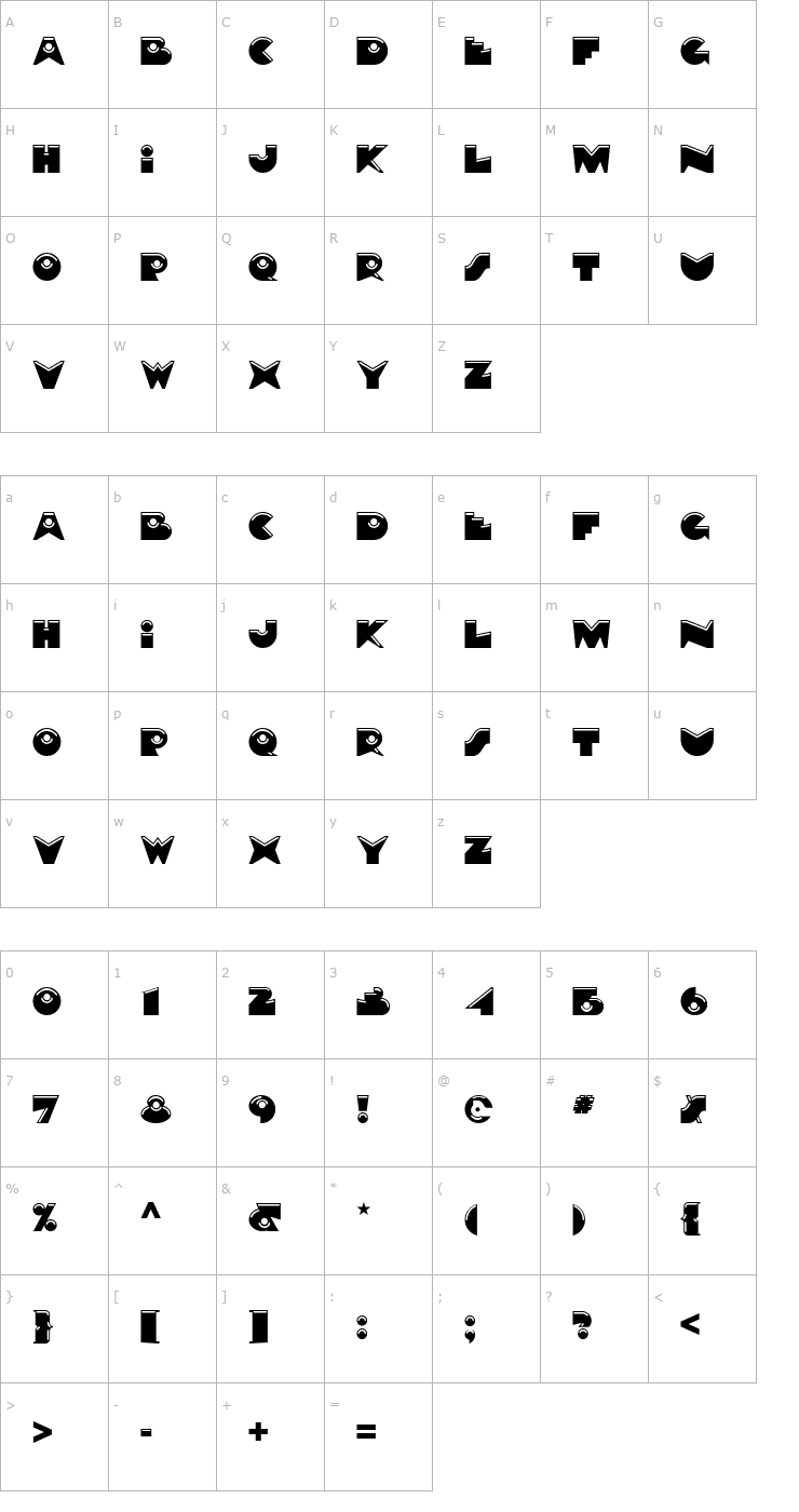 Character Map Petre Devos NF Font