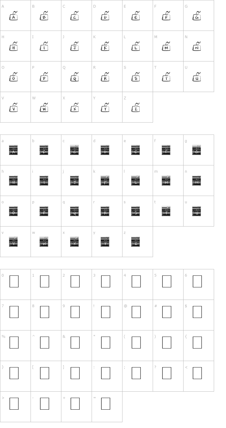 Character Map pf_bc_gradient Font