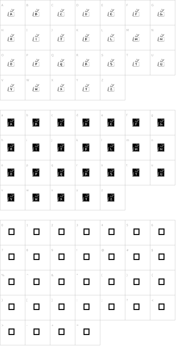 Character Map pf_bc002 Font