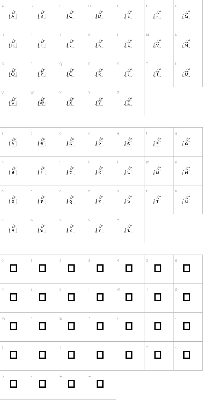 Character Map pf_bcase1 Font