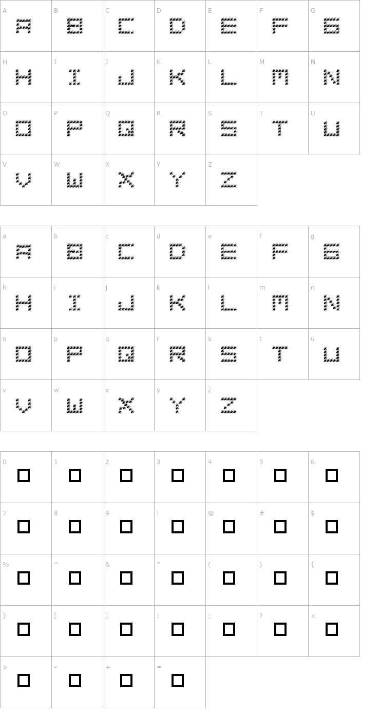 Character Map pf_bettles Font