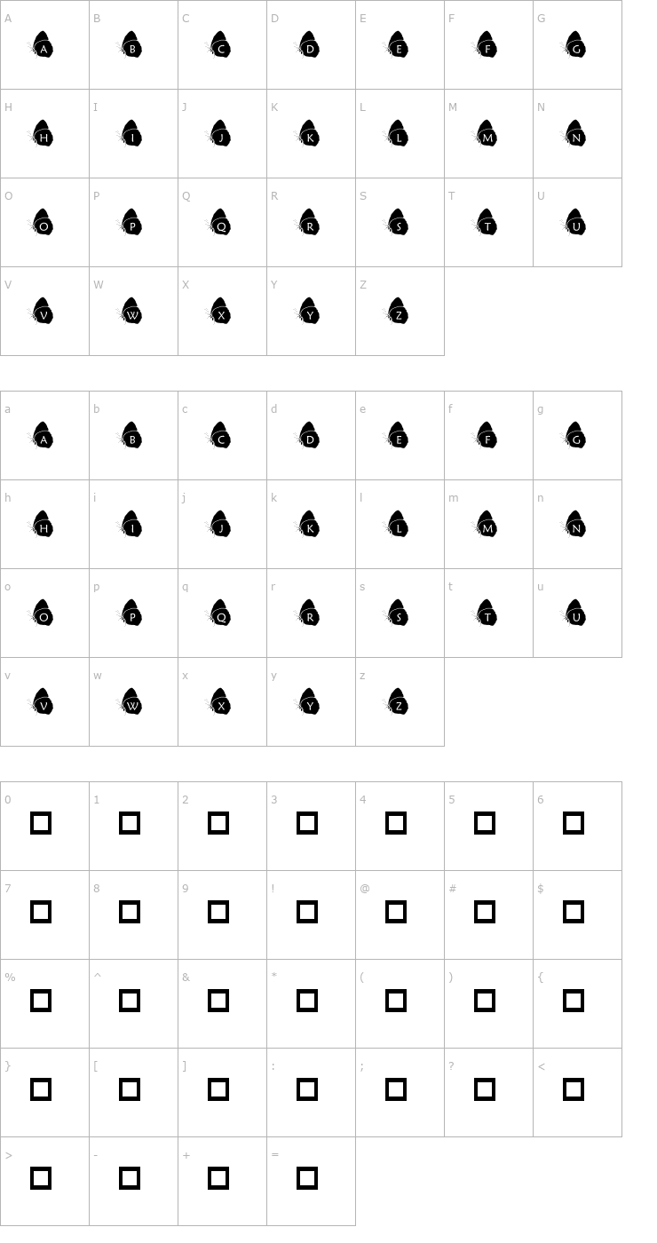 Character Map pf_bfly1 Font