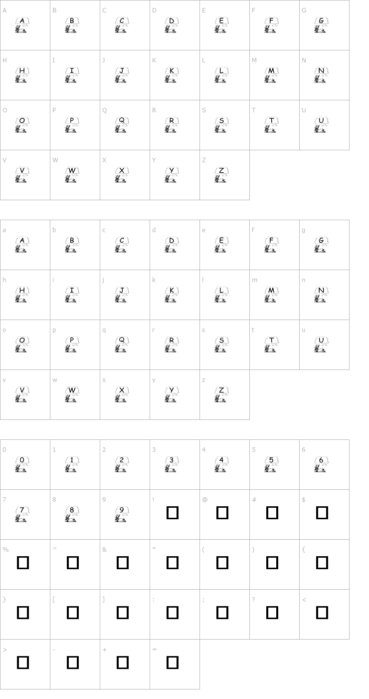 Character Map pf_dh2 Font