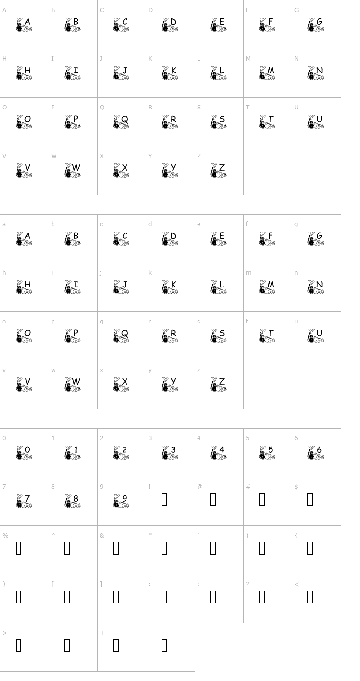 Character Map pf_holloween2 Font