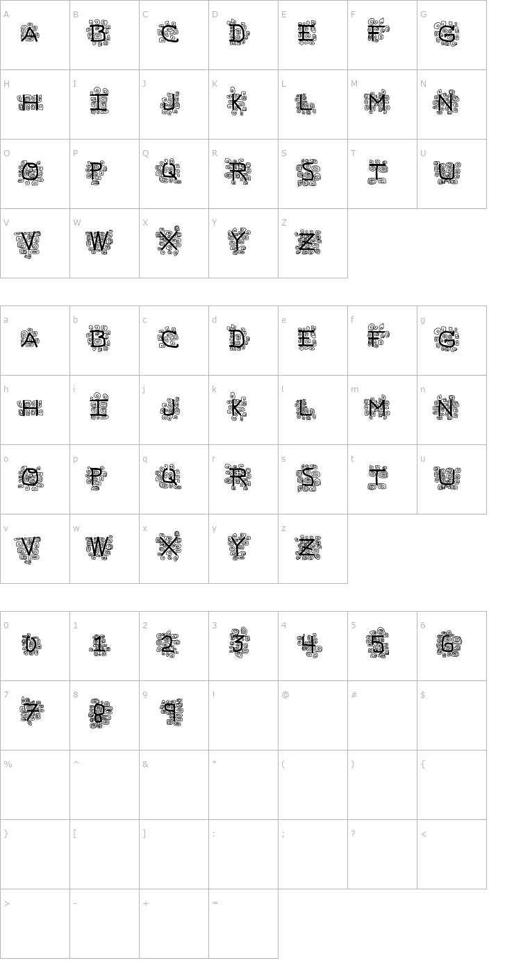 Character Map pf_veryverybadfont19 Font