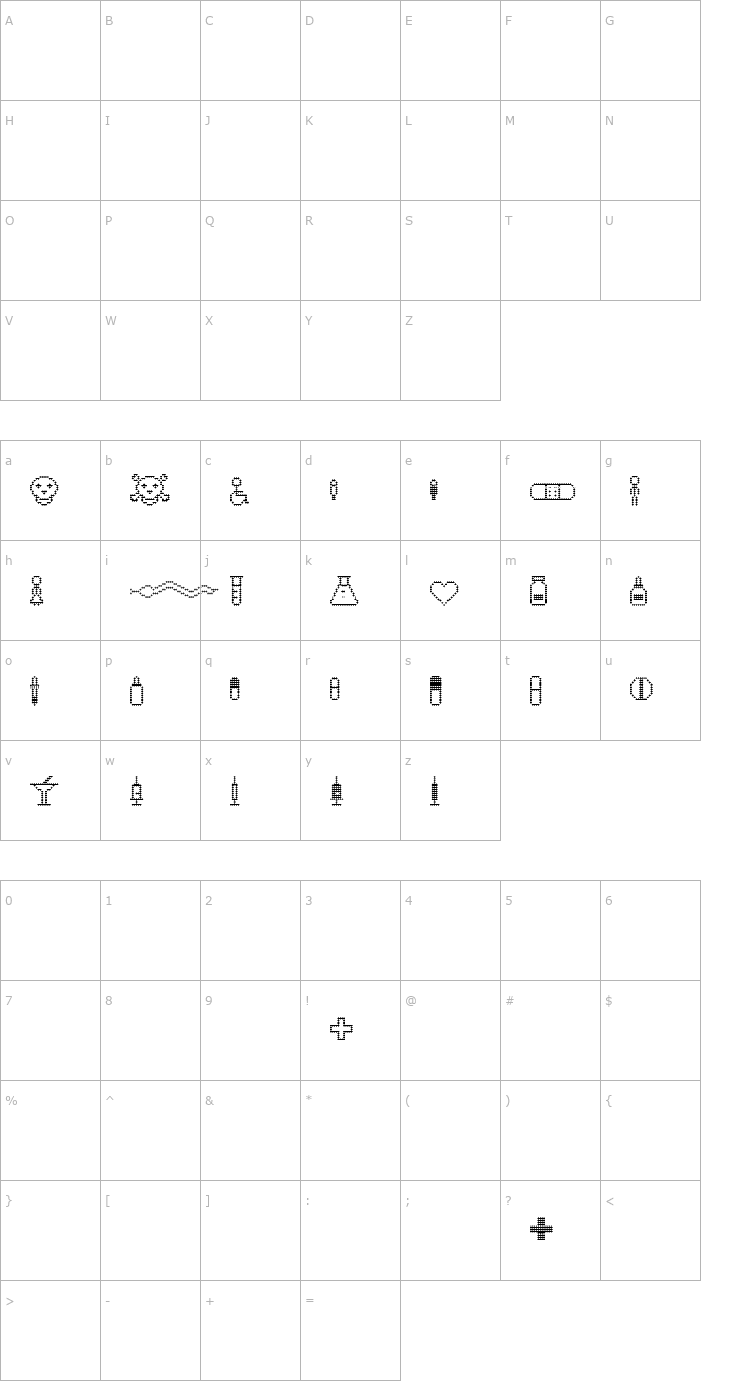 Character Map PharmaPicto picto Font