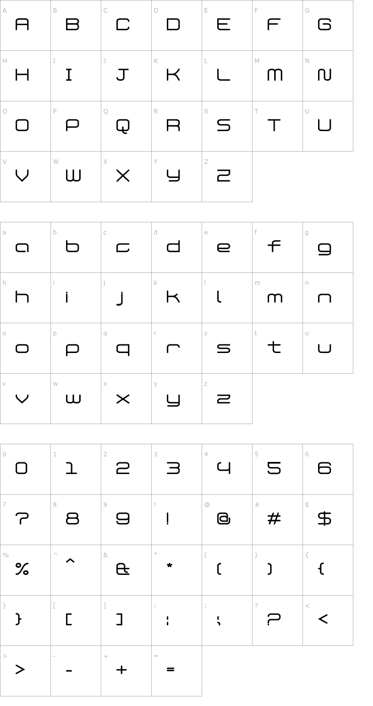 Character Map PhatRegular Font
