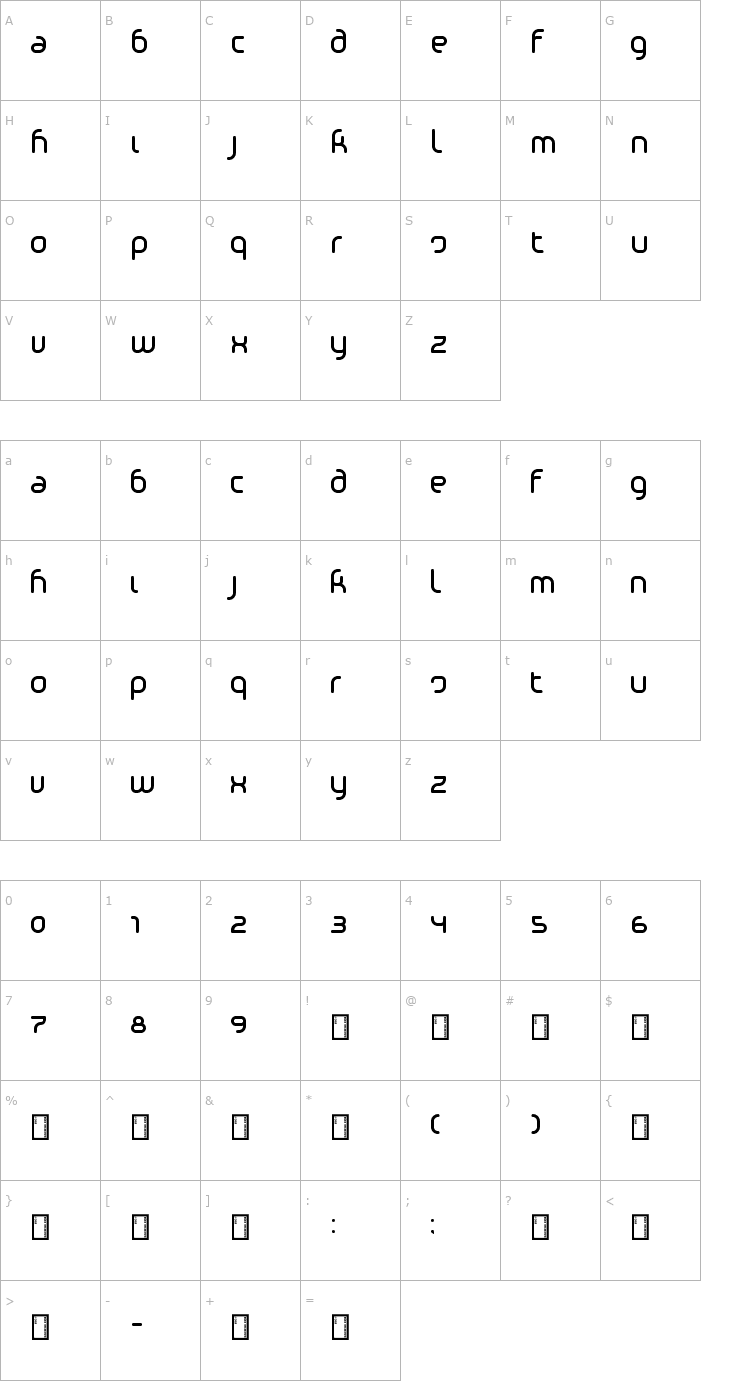 Character Map Phino Tight Font