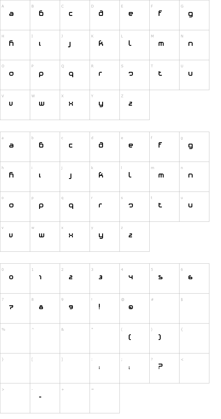 Character Map Phino Variation Font