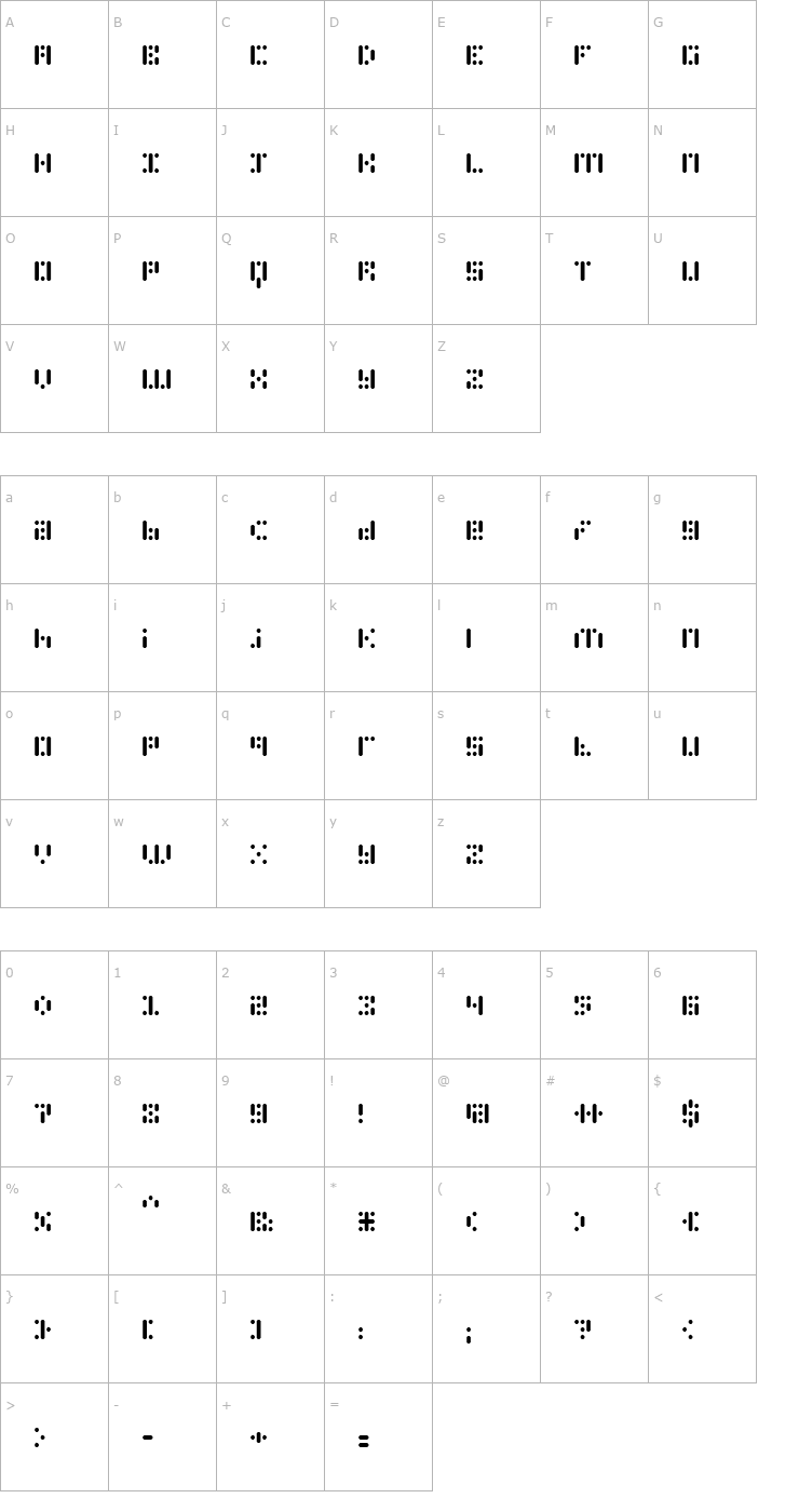 Character Map PhlexOcto Font