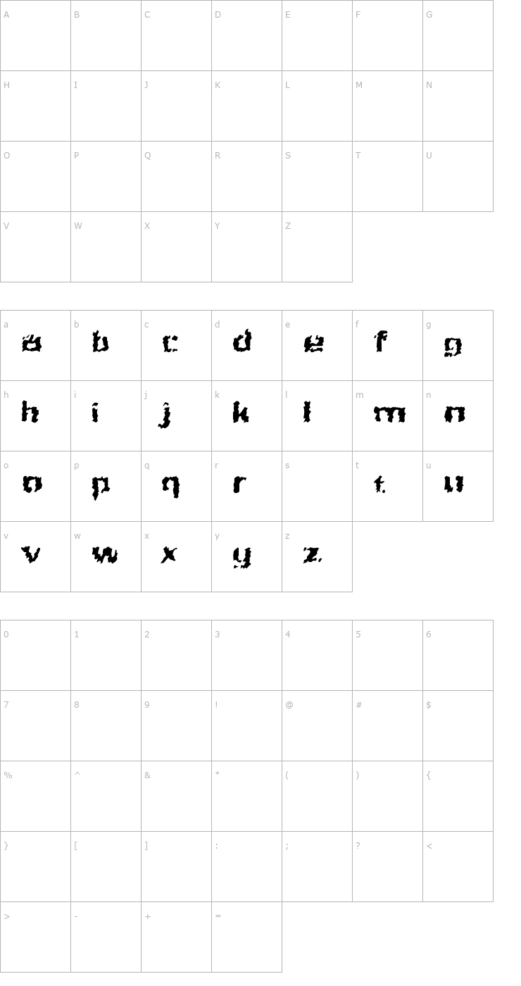 Character Map Phlox BC Font