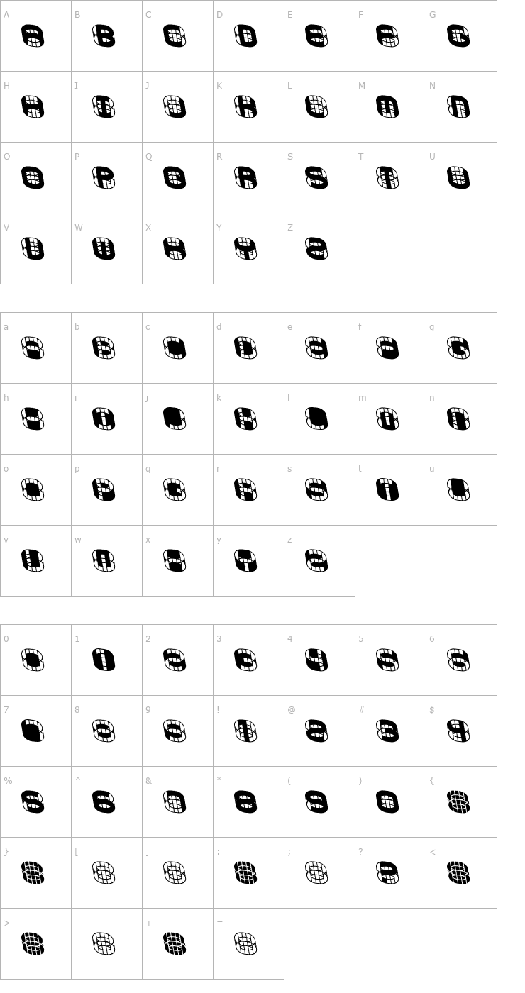 Character Map PHONIE Font