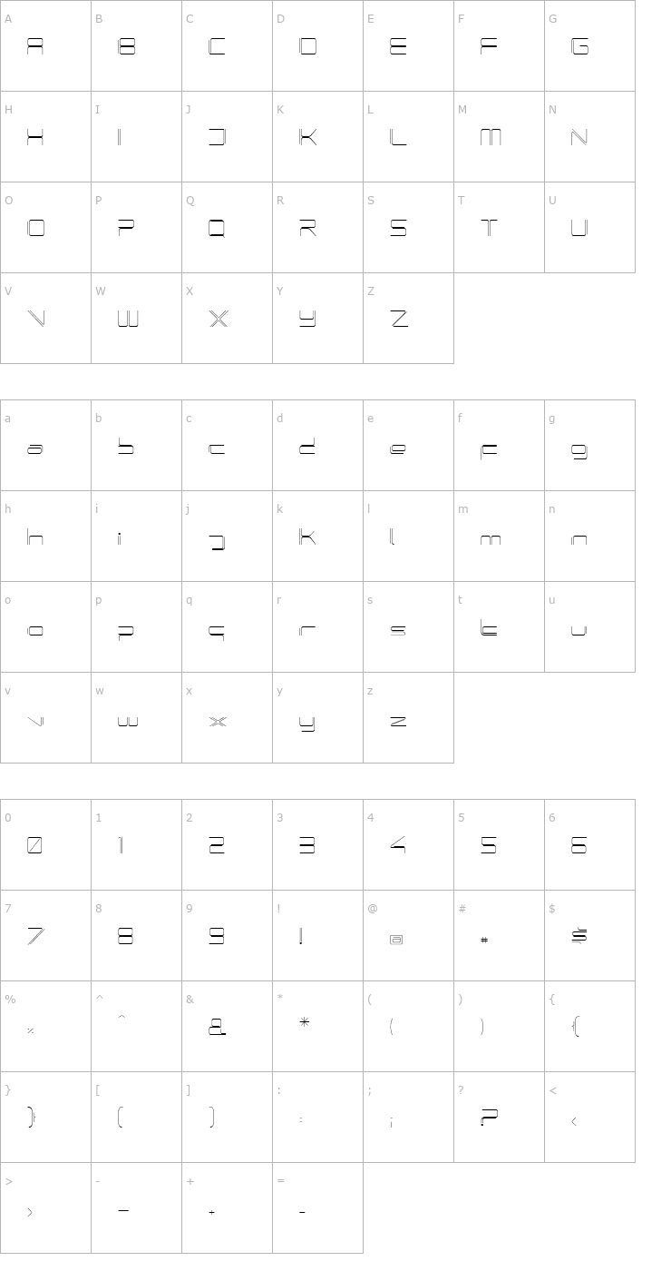 Character Map PhutureRndOpen-Fine Font