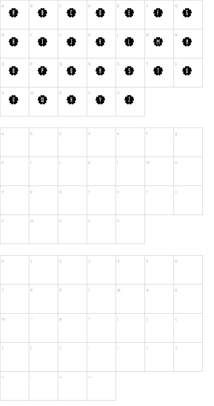 Character Map PickledPansies Font