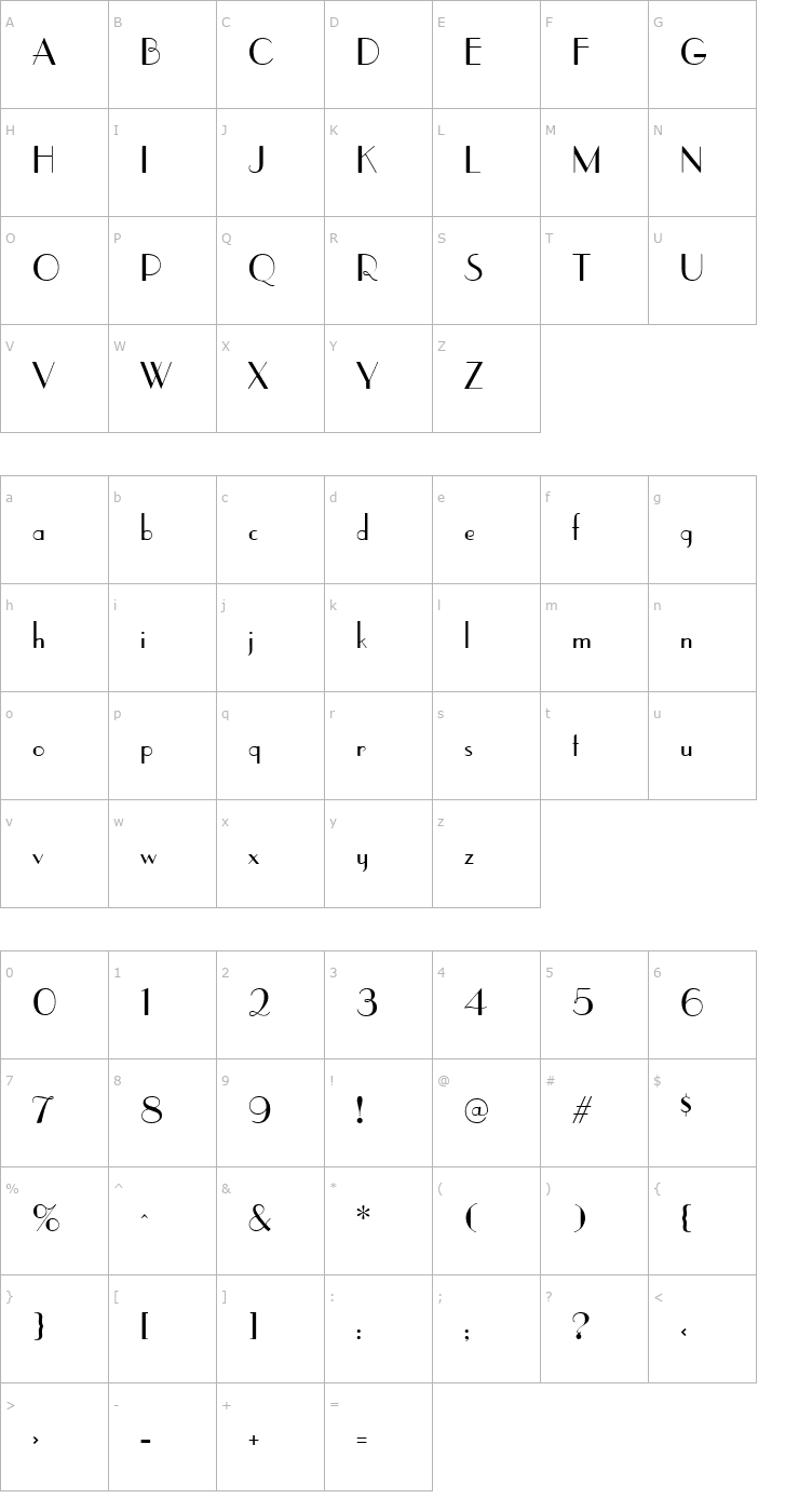 Character Map Picton Font