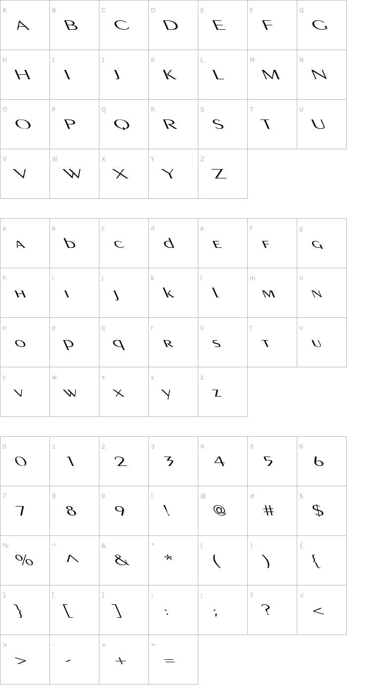 Character Map Pig Nose Typ Leftified Font