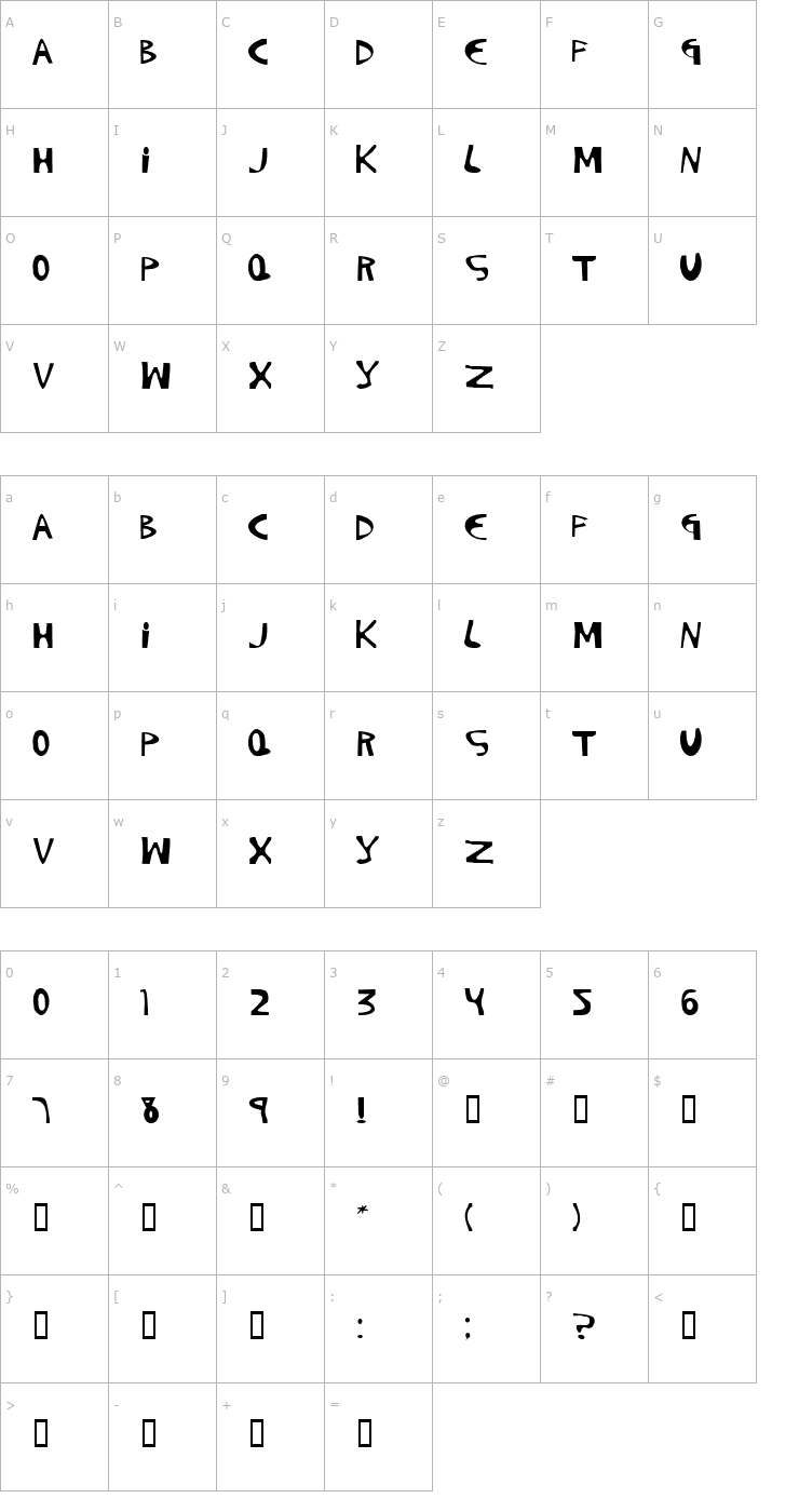 Character Map Pigment 08 Font