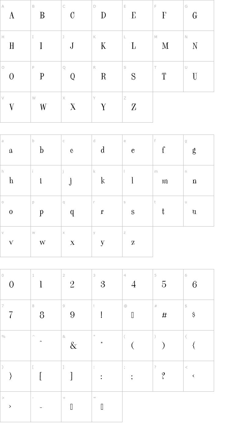 Character Map Pike Font