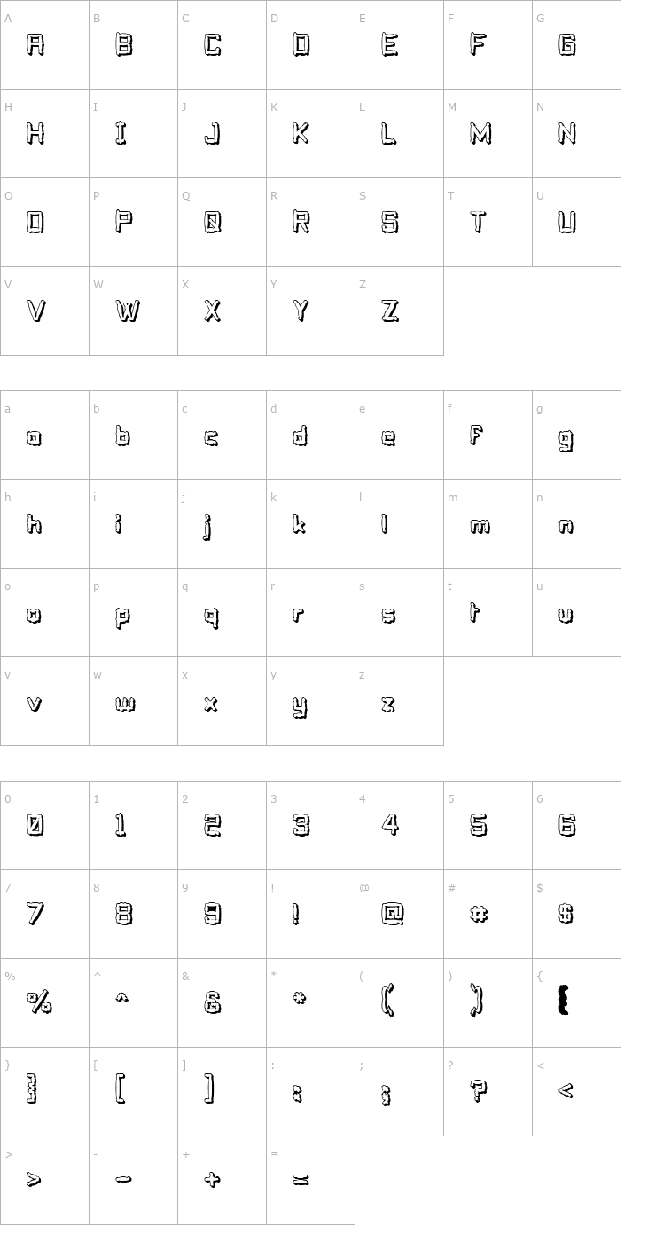 Character Map Pillo Talk Soft Font