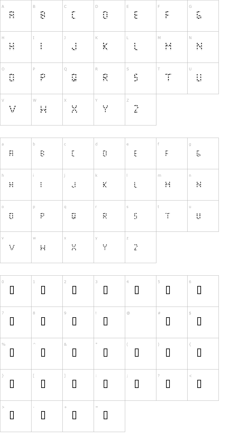 Character Map pills are good Font