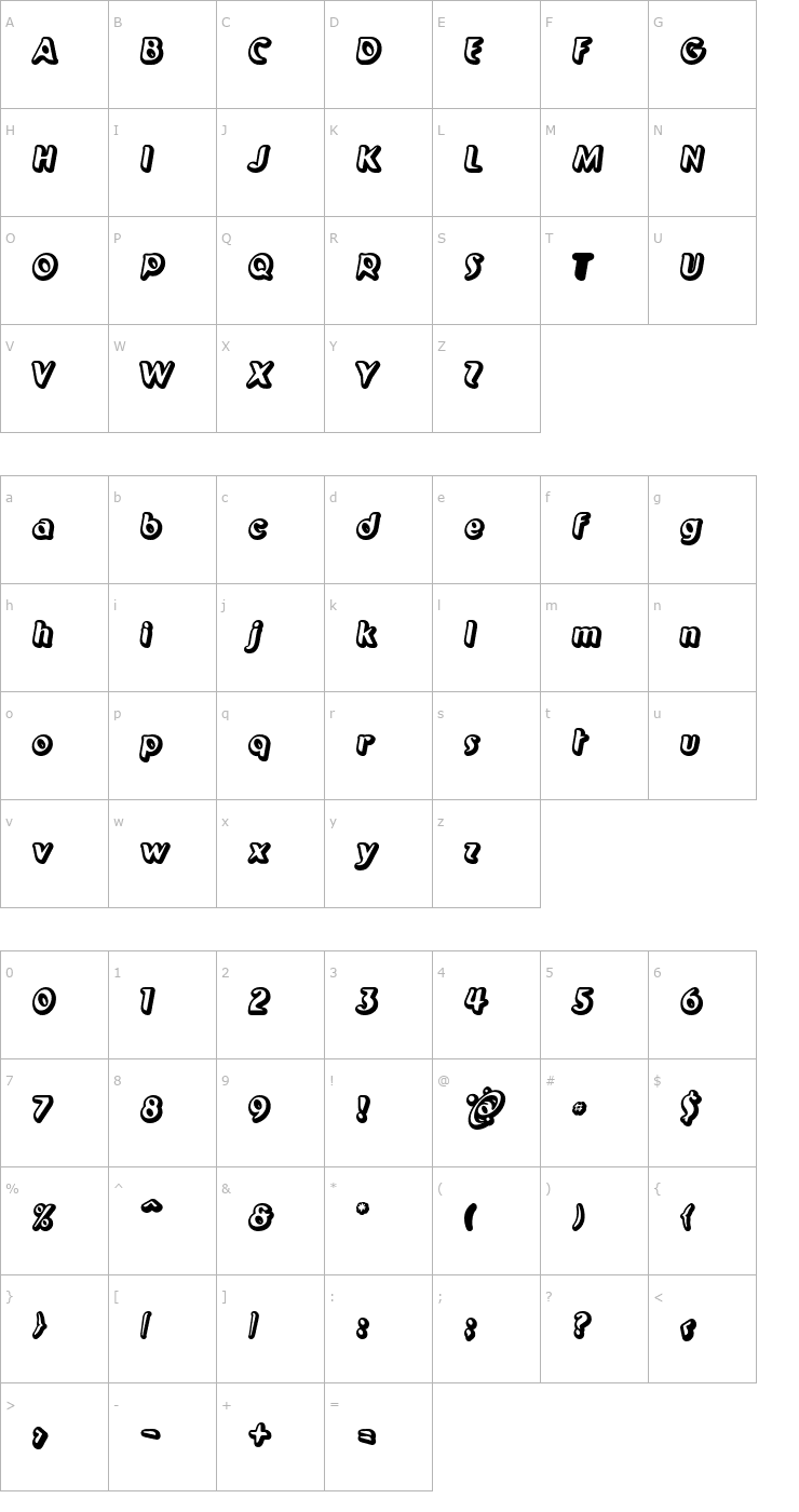 Character Map Pilot OuterSpace Font