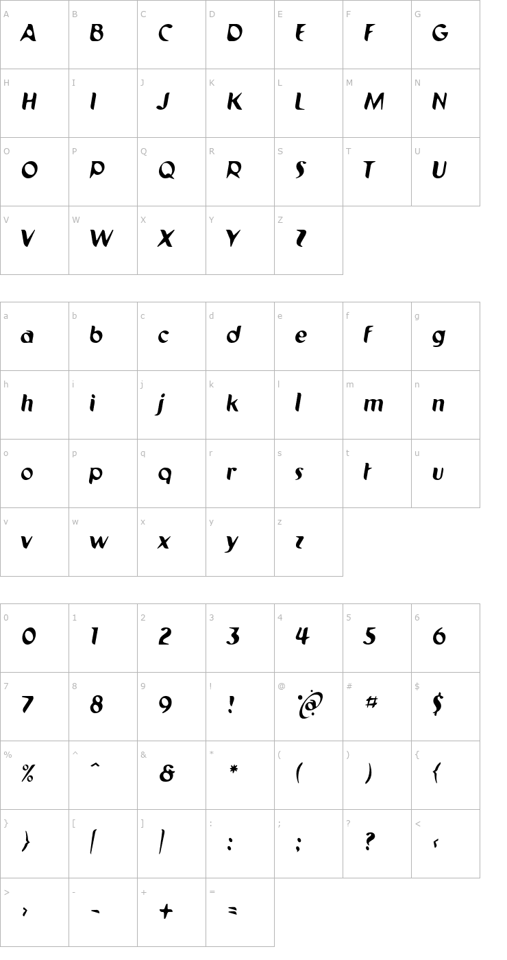 Character Map Pilot TI- Font