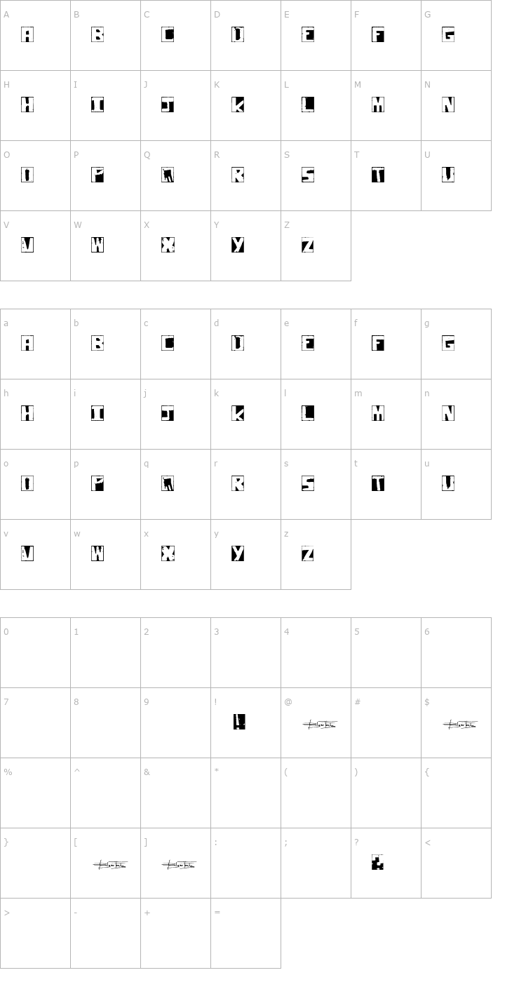 Character Map Pimper Font