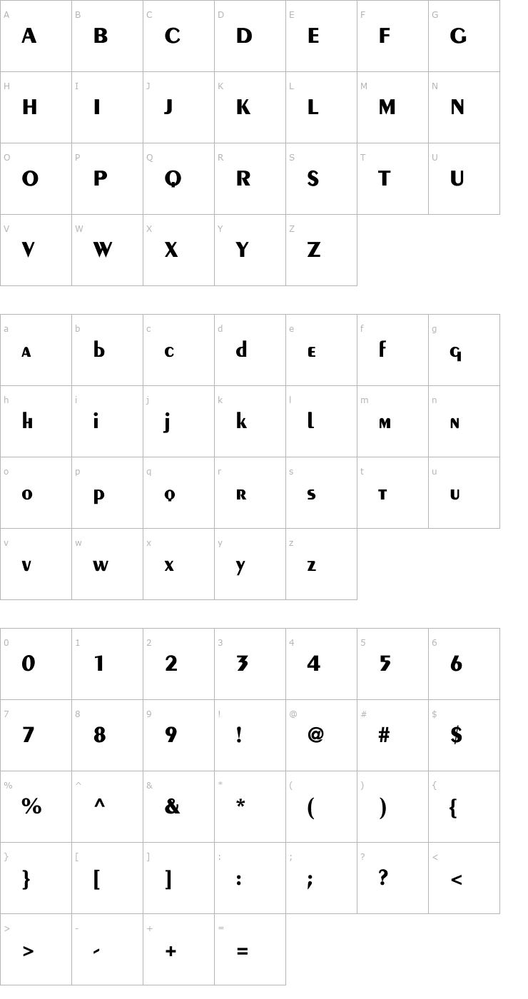 Character Map Pinata Font