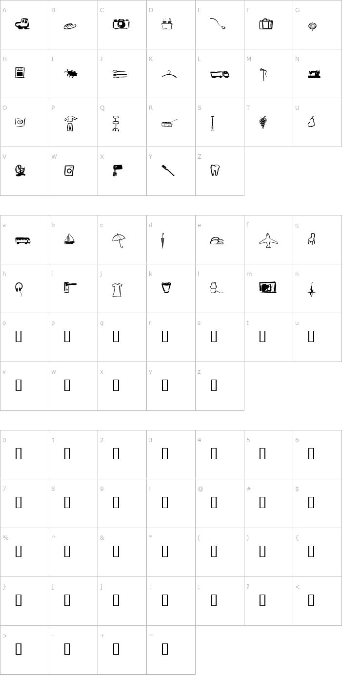 Character Map PinxitPrivateLL Font