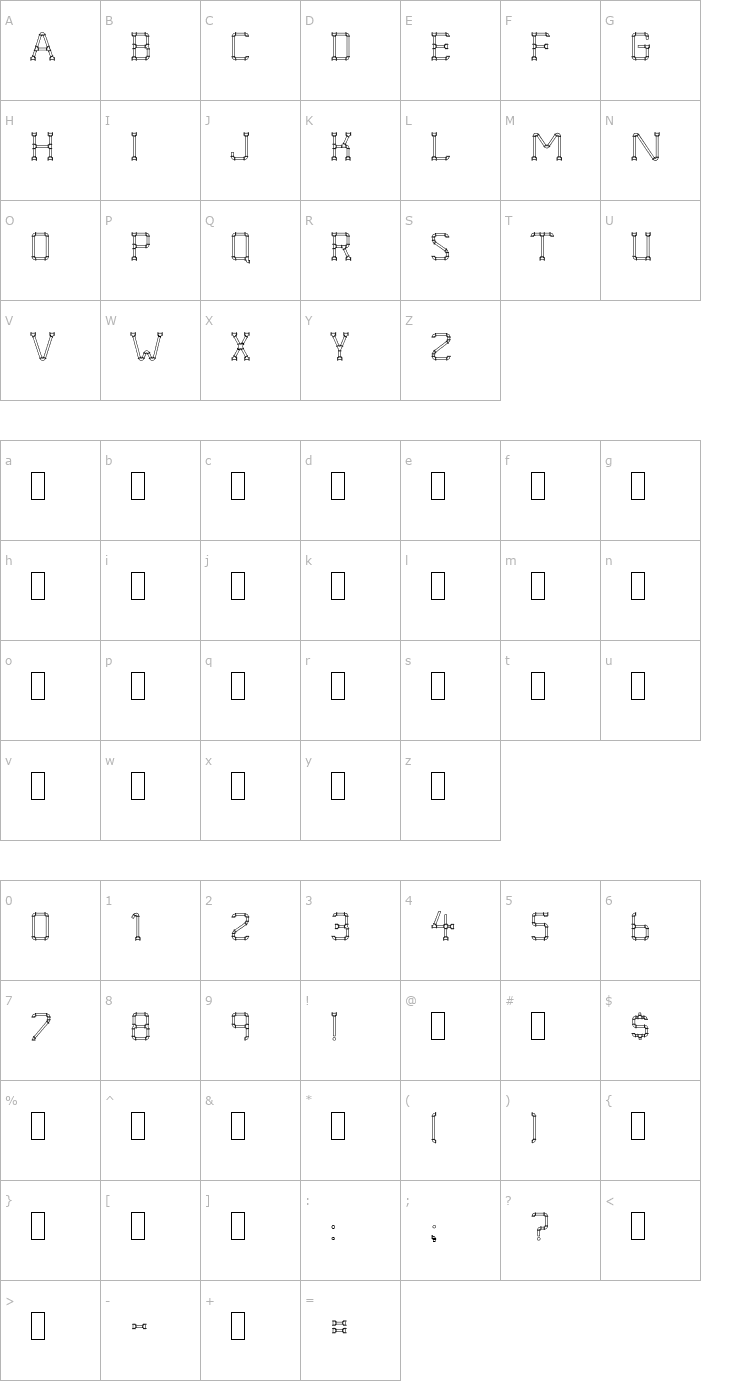 Character Map Pipe Dream Font