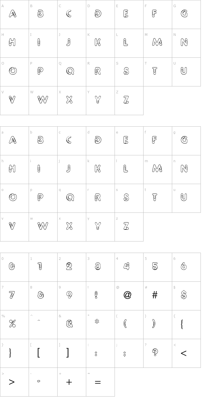 Character Map Pipeline Font