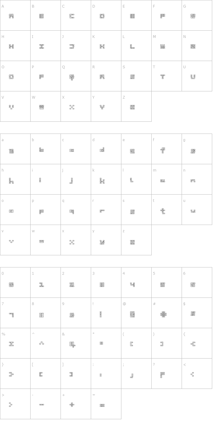 Character Map PipeSquare Rounded Font