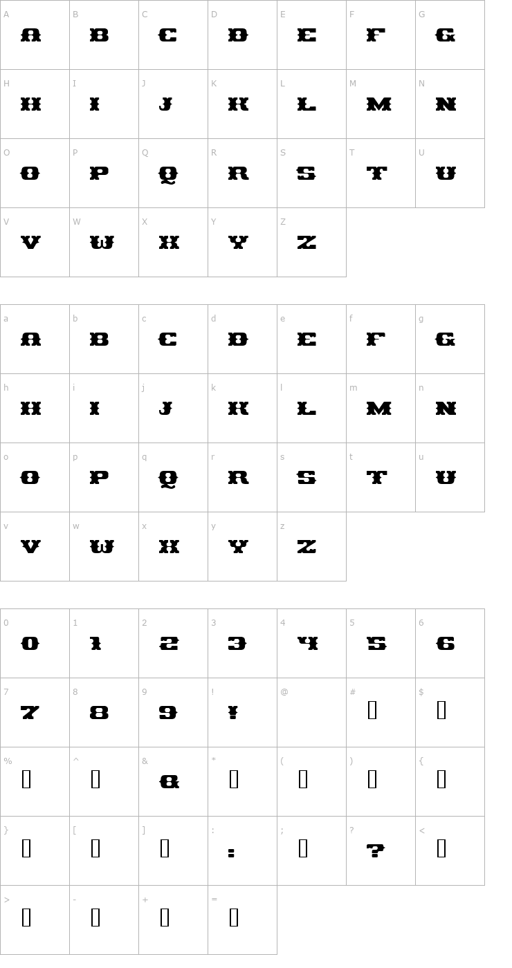 Character Map Pirates Gold Font