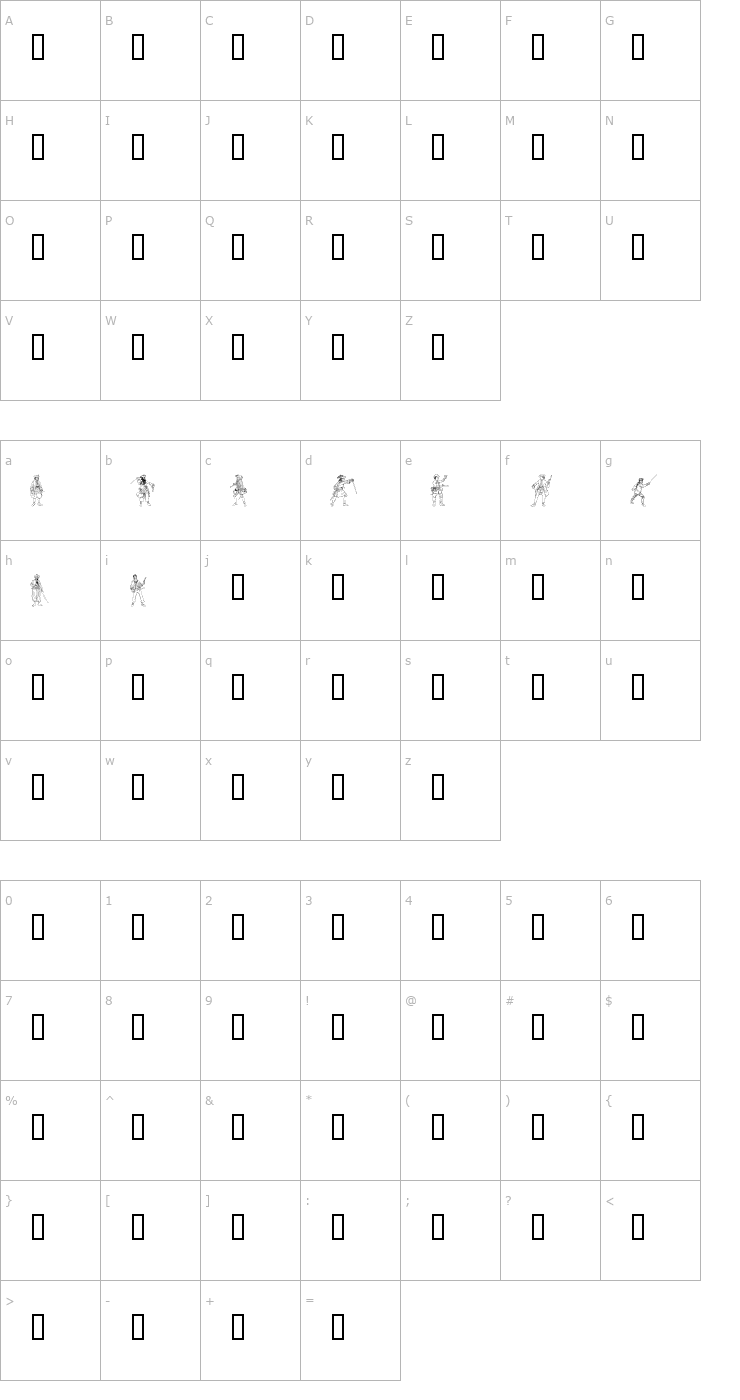 Character Map Pirates1 Font