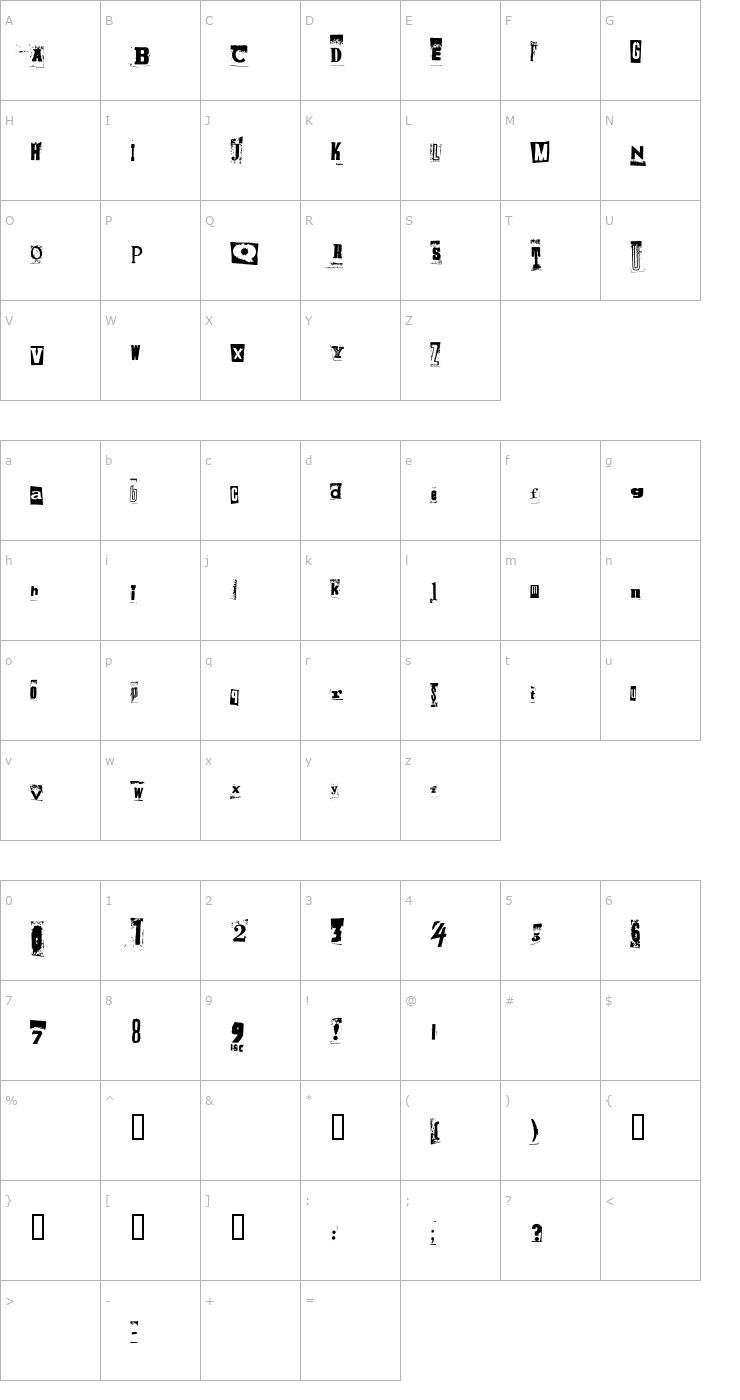 Character Map PiratesStoertebecker Font