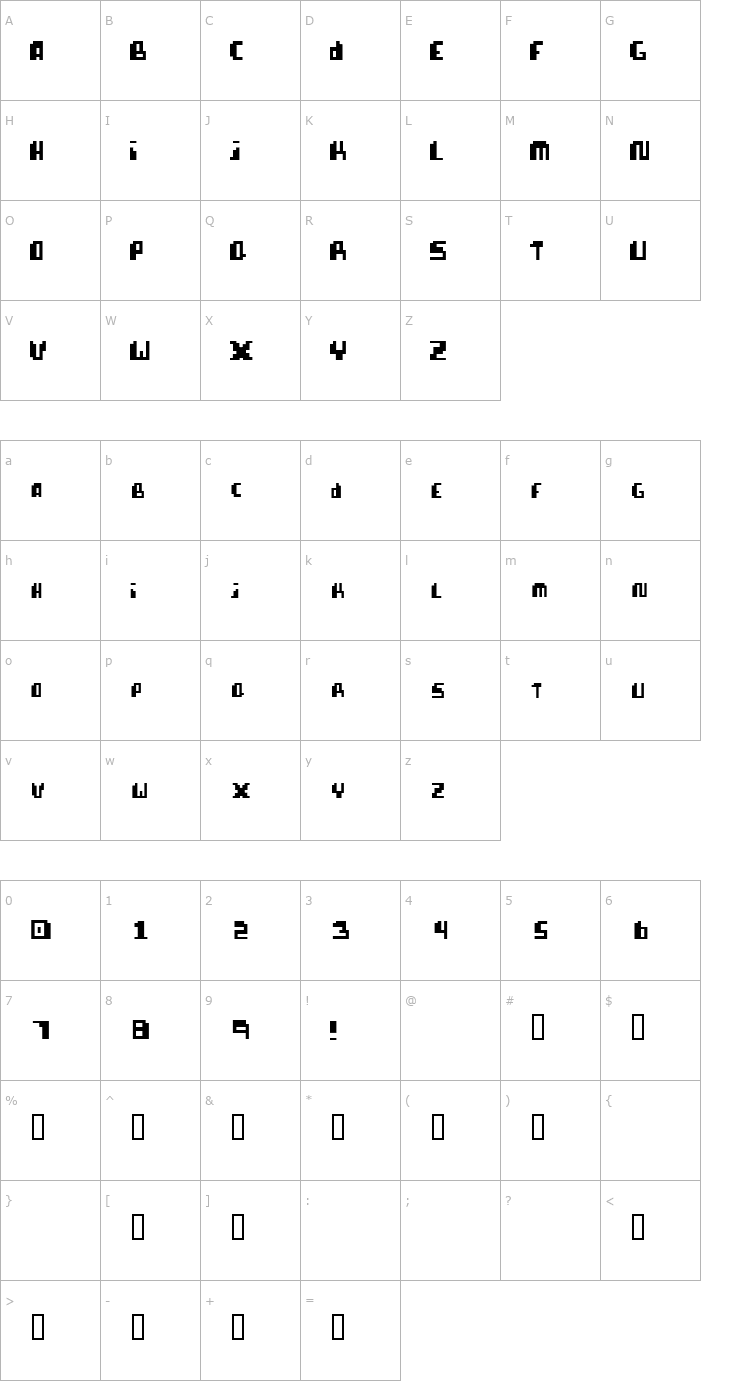Character Map Pixellife Font