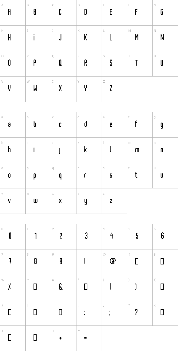Character Map Pixochrome Font