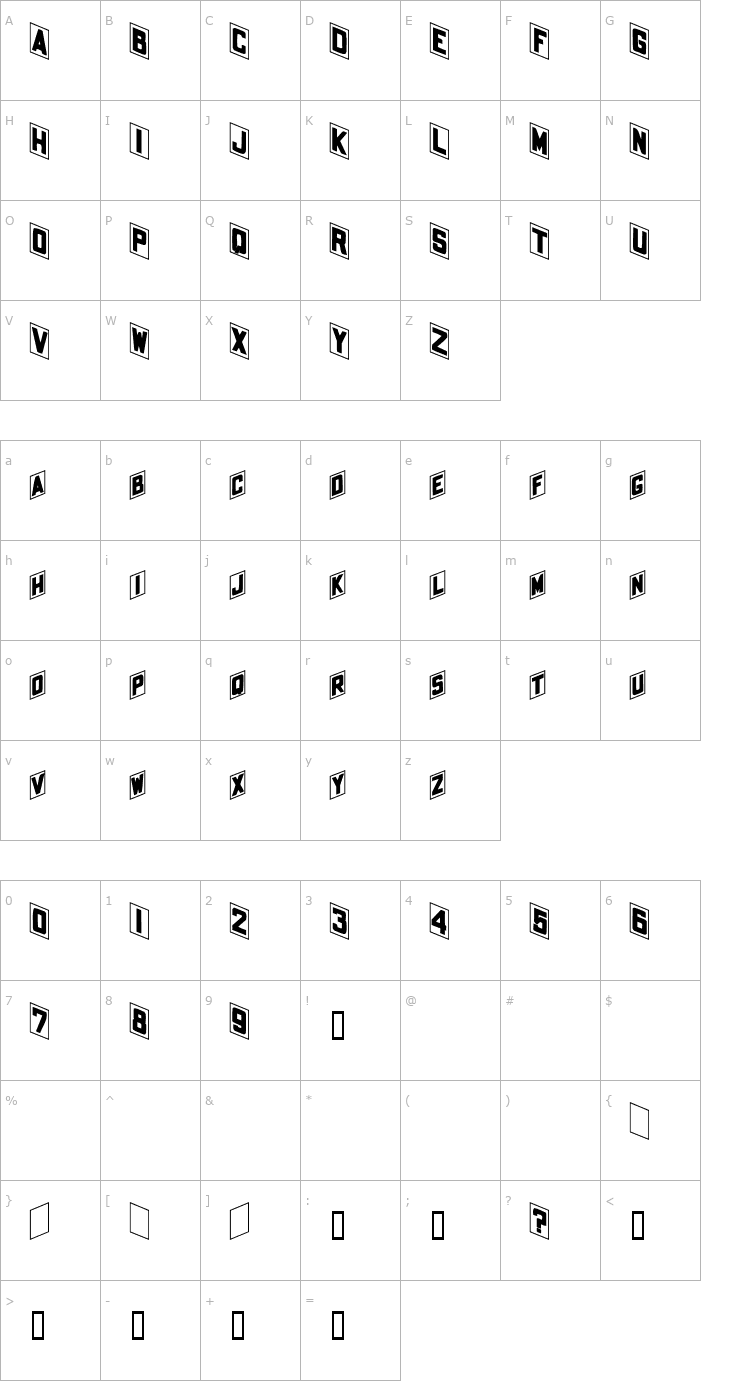 Character Map Placecard Bold Font