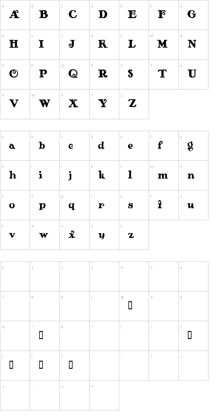 Character Map Plakat Demo Font