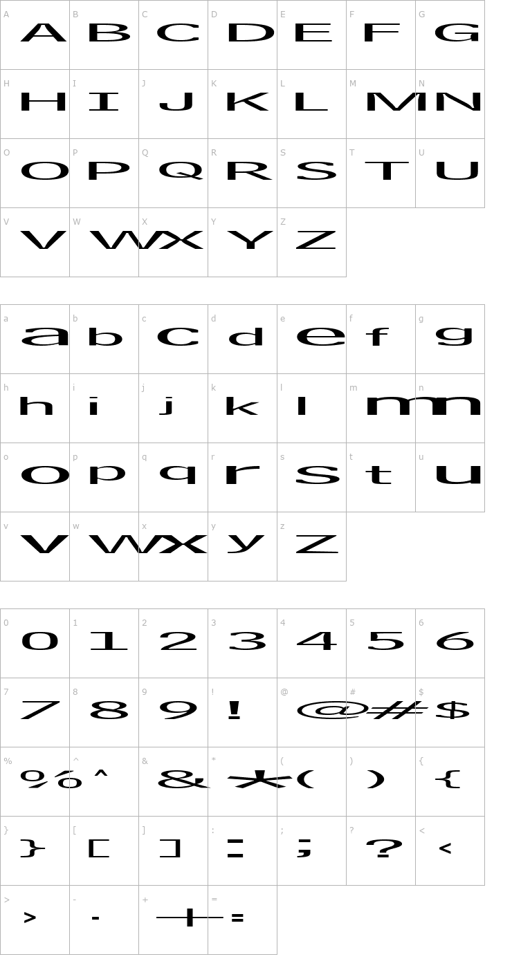 Character Map plakativo Font