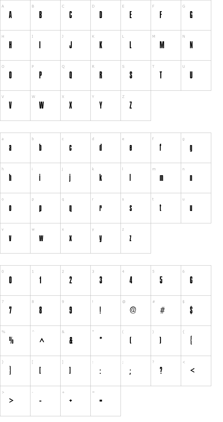 Character Map Plakette 2 SF Font