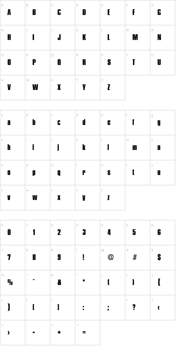 Character Map Plakette-Serial-ExtraBold-Regular Font