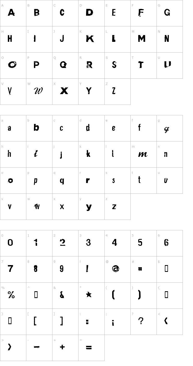 Character Map Plakken Font