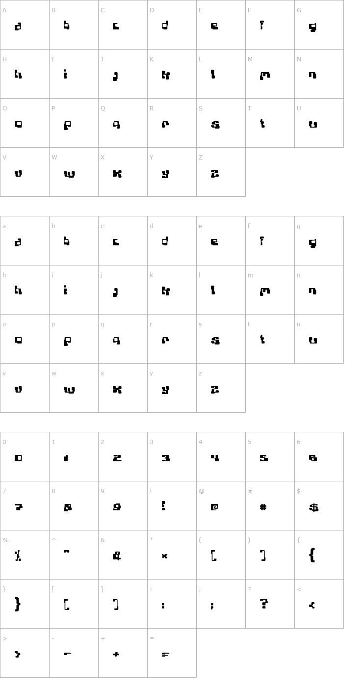 Character Map Planet Bubble Font
