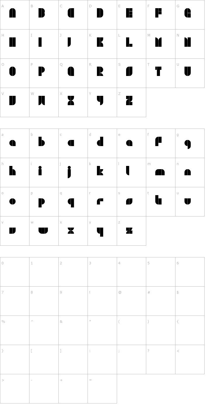 Character Map Plaster Caster Font