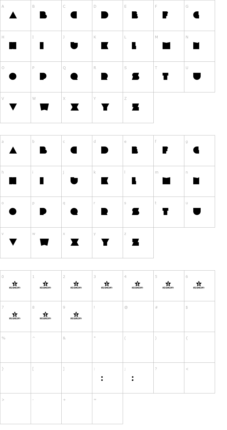 Character Map Plastic Pill Font