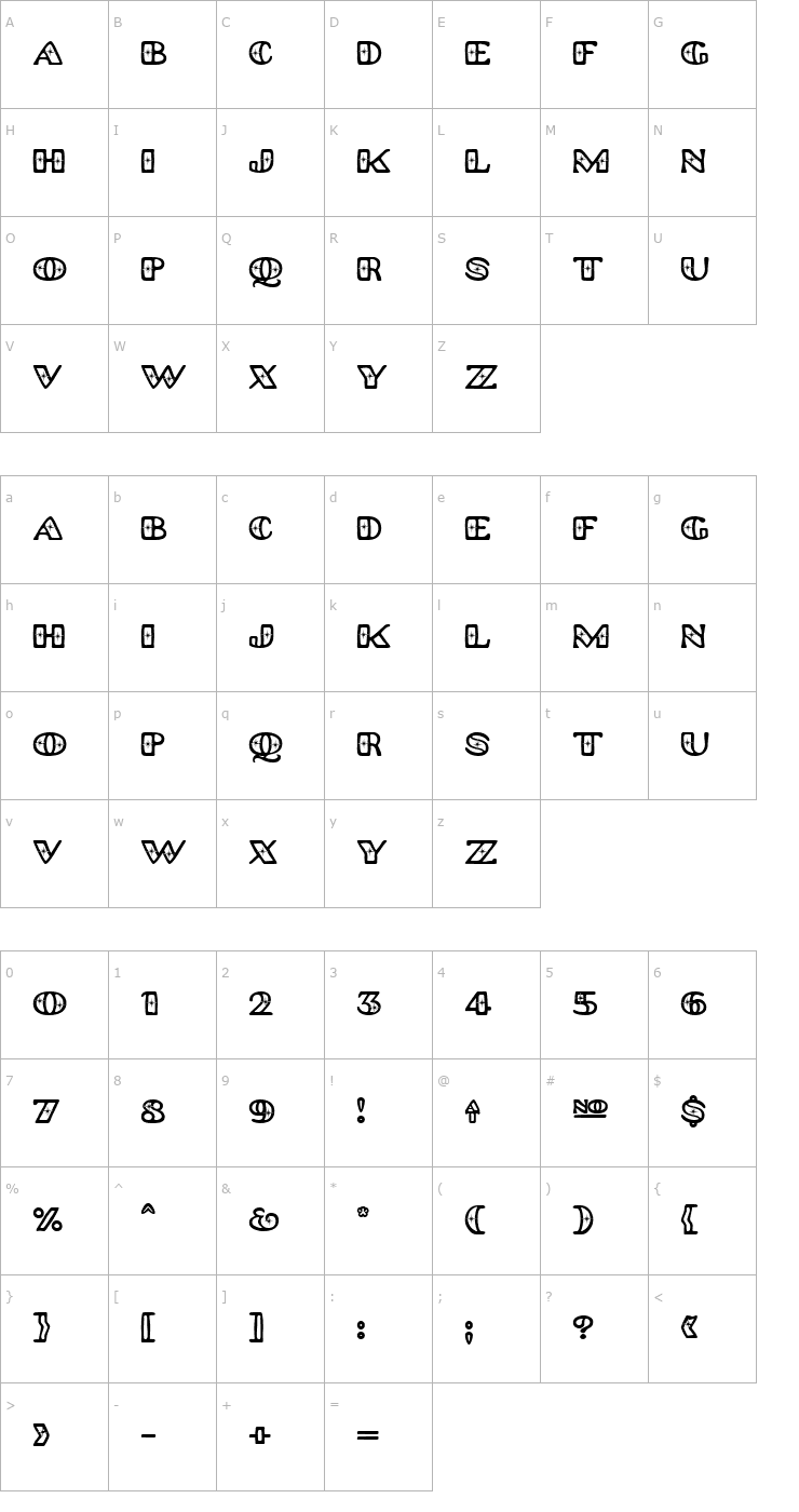 Character Map Platinum Hub Caps Polished Font