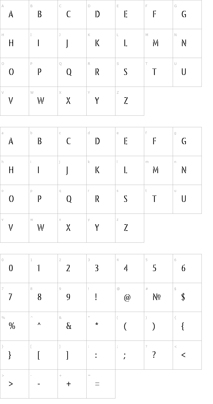 Character Map Platoon Font