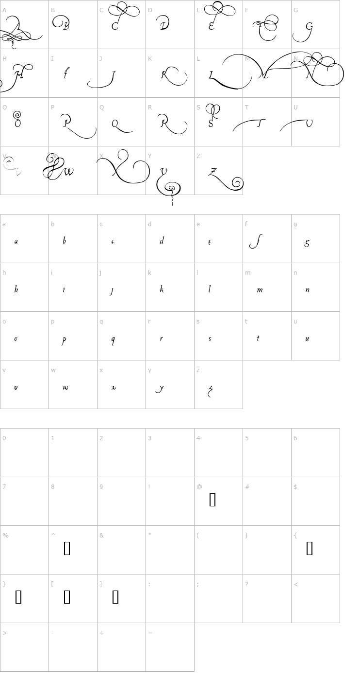Character Map Platthand Demo Font