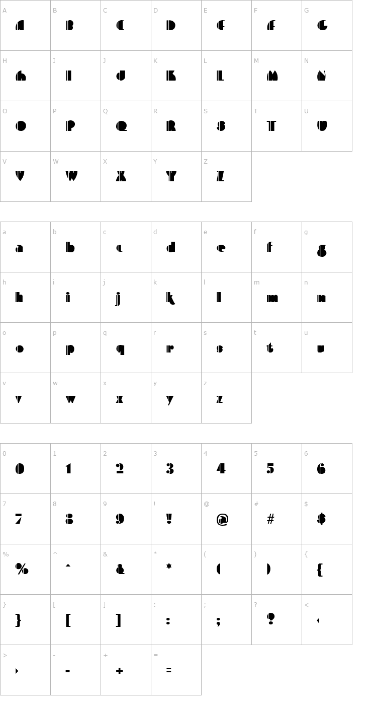 Character Map Playce Regular Font